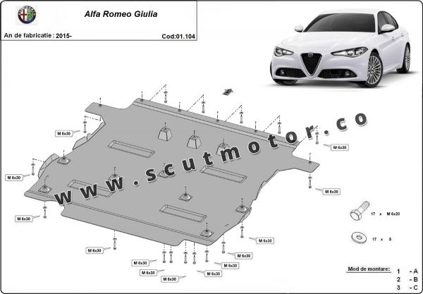 Scut motor Alfa Romeo Giulia 3