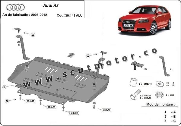 Scut motor din aluminiu Audi A3 3