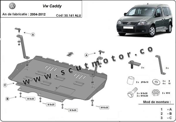 Scut motor din aluminiu VW Caddy 3