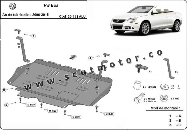 Scut motor din aluminiu VW Eos 3