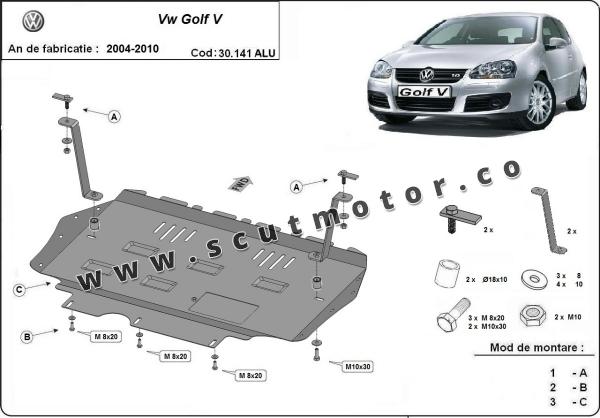 Scut motor din aluminiu VW Golf 5 3
