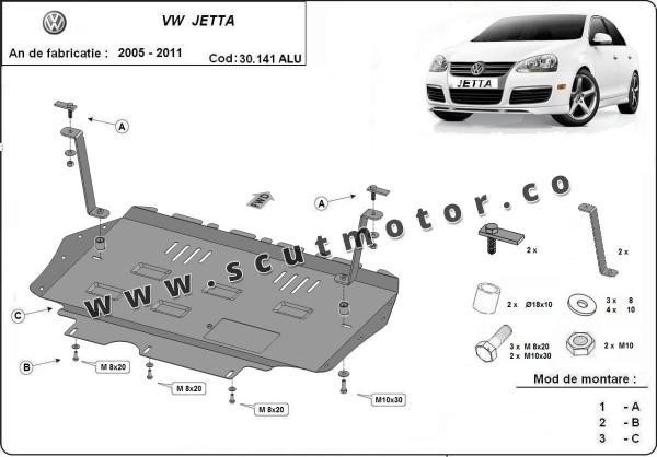Scut motor din aluminiu VW Jetta 3
