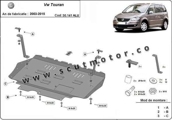 Scut motor din aluminiu Volkswagen Touran 3