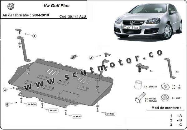 Scut motor din aluminiu VW Golf Plus 3