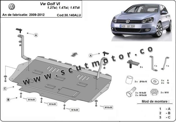 Scut motor din aluminiu VW Golf 6 3
