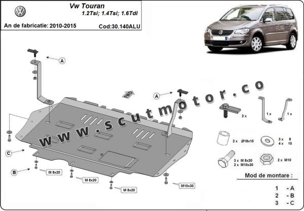 Scut motor din aluminiu Volkswagen Touran 3