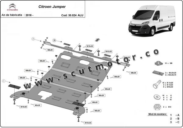 Scut motor din aluminiu Citroen Jumper 3