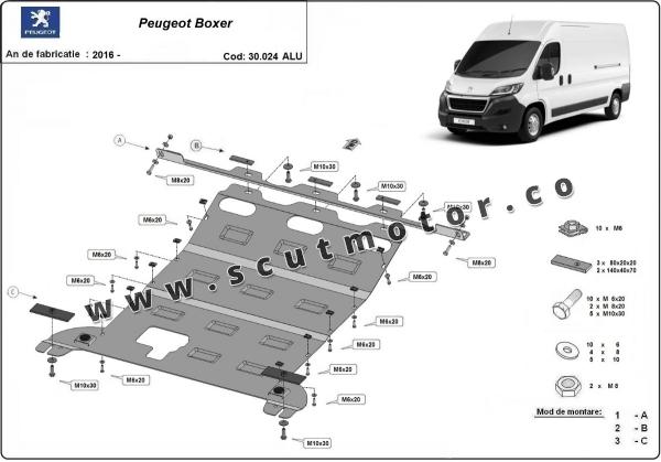 Scut motor din aluminiu Peugeot Boxer 3