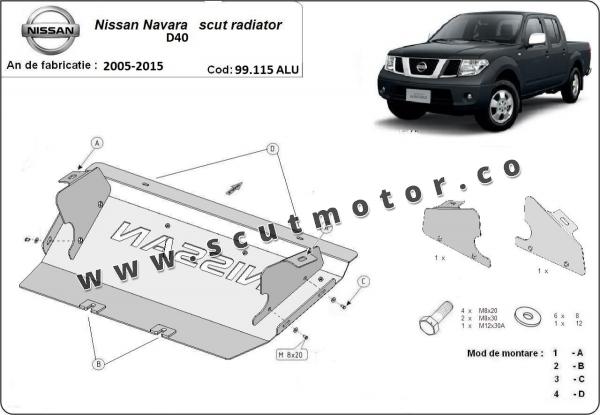 Scut radiator din aluminiu Nissan Navara 3