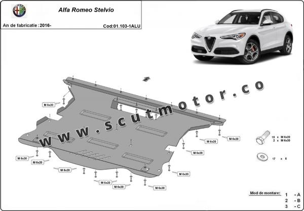 Scut motor din aluminiu Alfa Romeo Stelvio 3