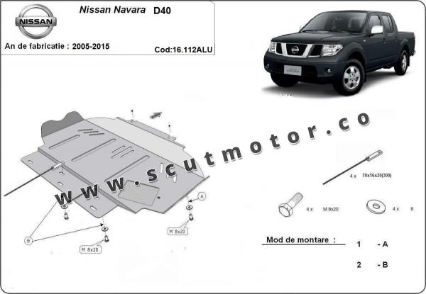 Scut motor din aluminiu Nissan Navara 2