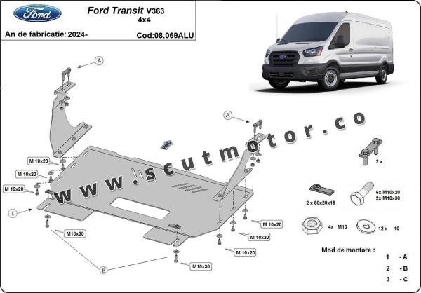 Scut motor din aluminiu Ford Transit V363 4x4 2