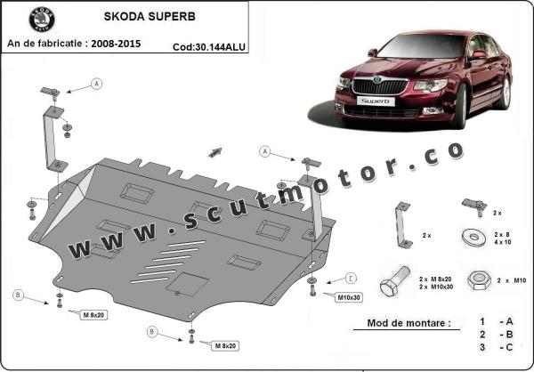 Scut motor din aluminiu Skoda Superb II 2