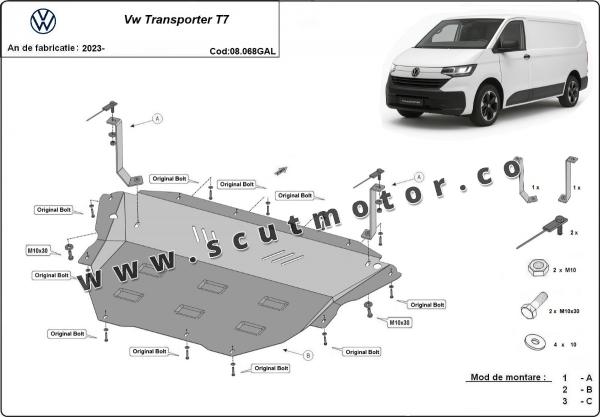 Scut motor galvanizat Volkswagen Transporter T7 3