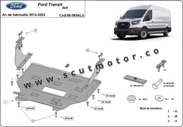 Scut motor din aluminiu Ford Transit  4x4  3