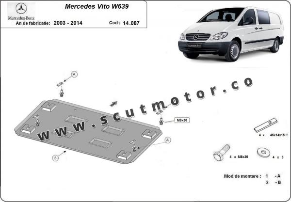 Scut motor metalic Mercedes Vito W639 - 2.2 D 4x2, 4x4 3