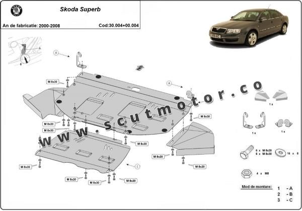 Set de scuturi  Skoda Superb - 1,8  1,9 TDI 2