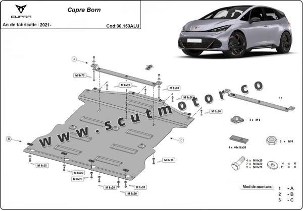 Scut motor din aluminiu Cupra Born 2