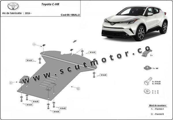 Scut antifurt din aluminiu pentru catalizator Toyota C-HR 3
