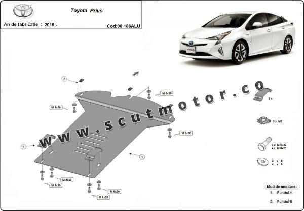 Scut antifurt din aluminiu pentru catalizator Toyota Prius 3