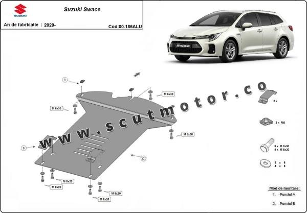 Scut antifurt din aluminiu pentru catalizator Suzuki Swace  3