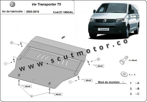 Scut motor galvanizat Volkswagen Transporter T5 3