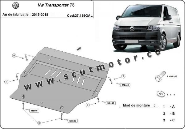 Scut motor galvanizat Volkswagen Transporter T6 3