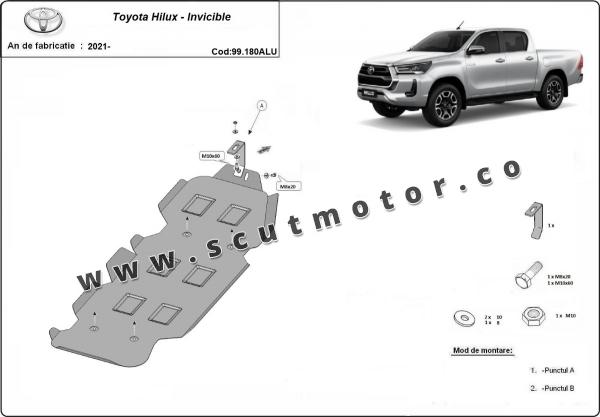 Scut rezervor din aluminiu Toyota Hilux  Invicible 3