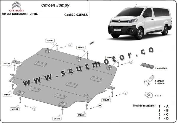 Scut motor din aluminiu Citroen Jumpy 3