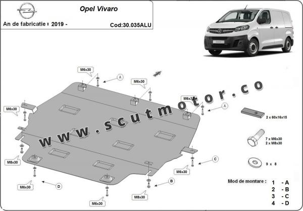 Scut motor din aluminiu Opel Vivaro 2