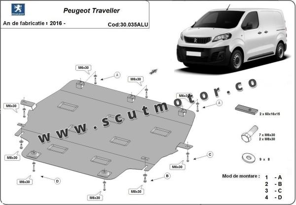 Scut motor din aluminiu Peugeot Traveller 3
