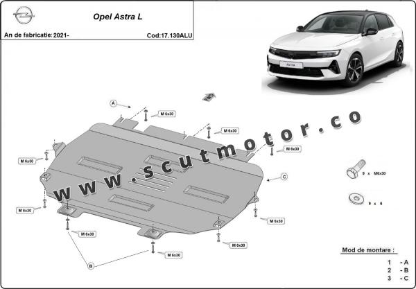 Scut motor din aluminiu Opel Astra L 3