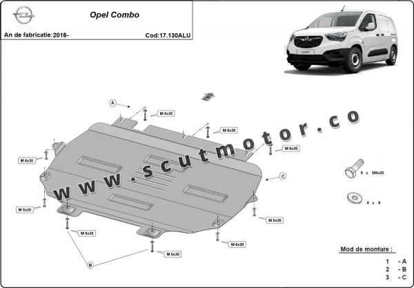 Scut motor din aluminiu Opel Combo E  2