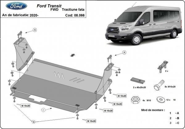 Scut motor Ford Transit - tractiune fata 