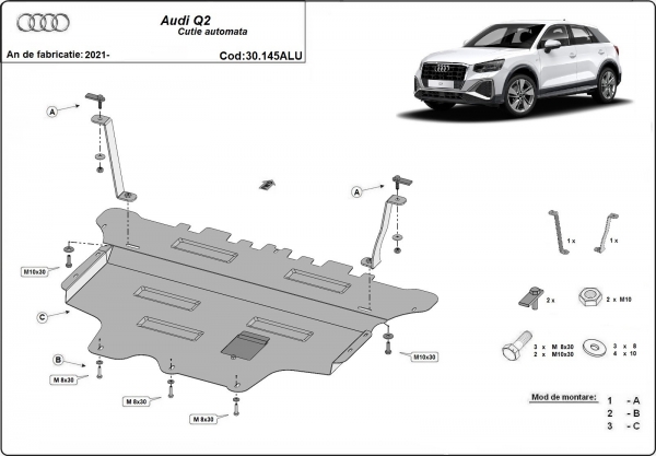 Scut motor din aluminiu Audi Q2 