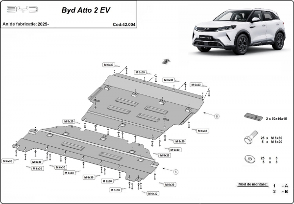 Scut motor BYD Atto 2 