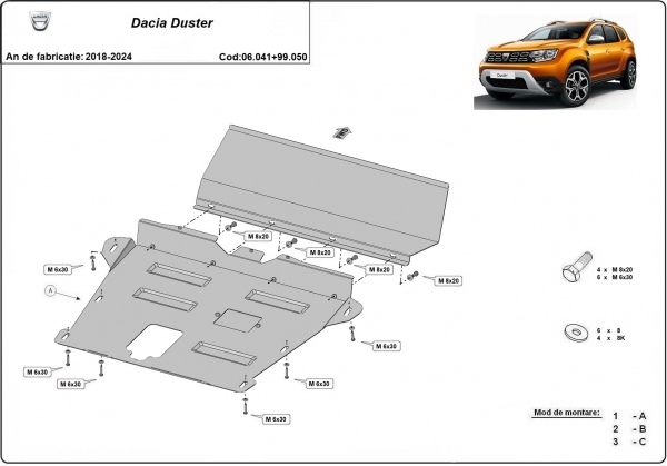 Set de scuturi Dacia Duster 