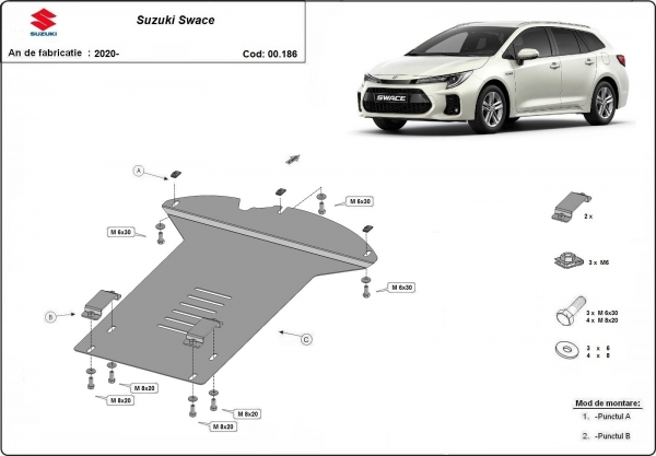 Scut antifurt catalizator pentru Suzuki Swace 