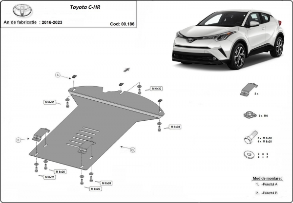 Scut antifurt catalizator pentru Toyota C-HR 