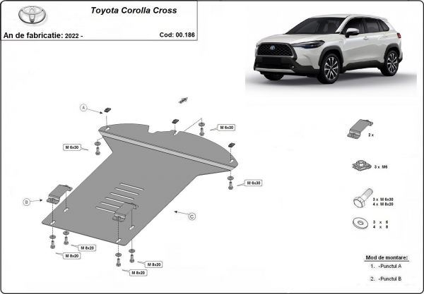 Scut antifurt catalizator pentru Toyota Corolla Cross 