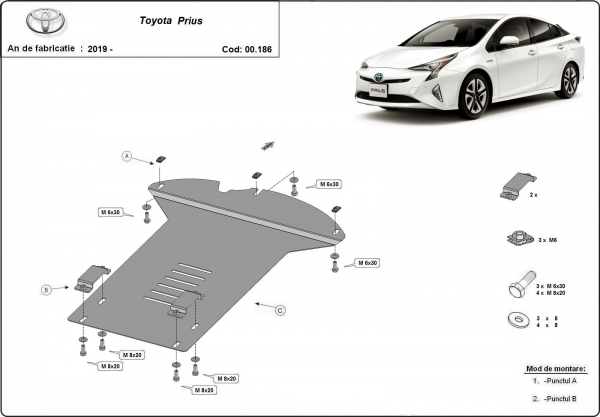 Scut antifurt catalizator pentru Toyota Prius 4 
