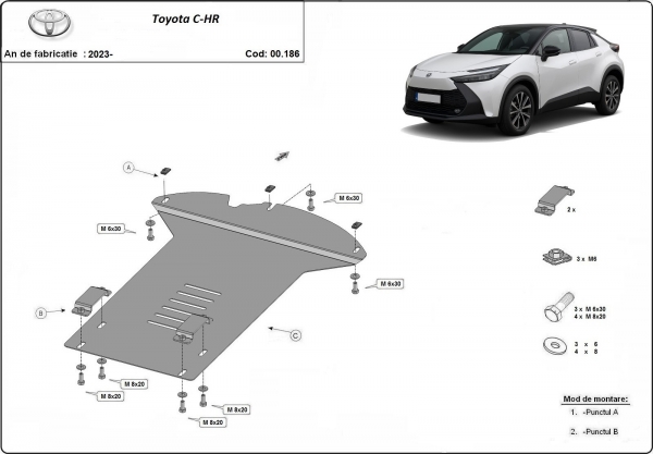 Scut antifurt catalizator pentru Toyota C-HR 