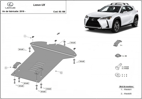 Scut antifurt catalizator pentru Lexus UX 