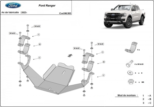 Scut diferențial spate Ford Ranger 