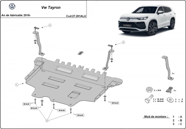 Scut motor din aluminiu VW Tayron 