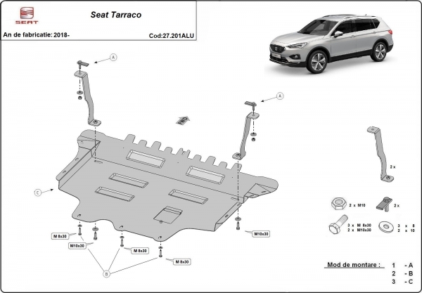 Scut motor din aluminiu Seat Tarraco 
