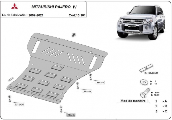 Scut motor și radiator Mitsubishi Pajero 4 (V80, V90) 