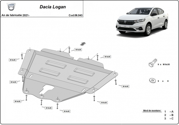 Scut motor Dacia Logan 