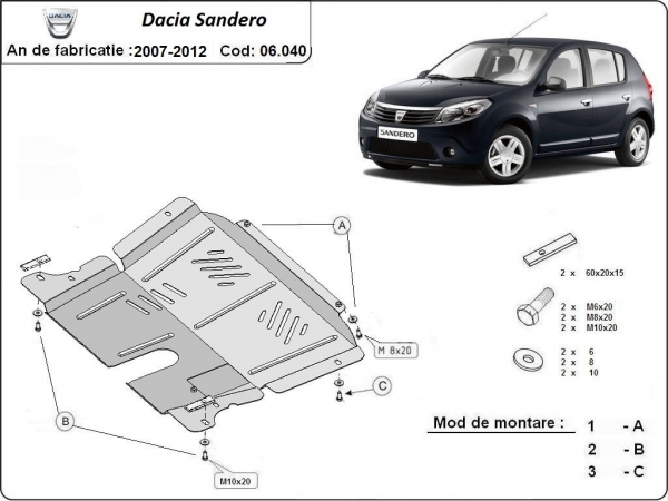 Scut motor Dacia Sandero 