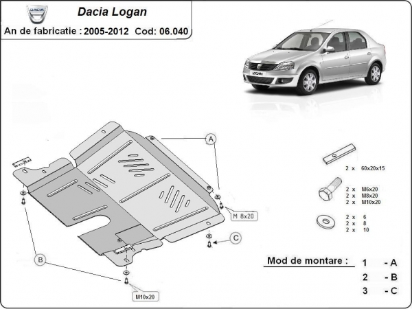 Scut motor Dacia Logan 1 